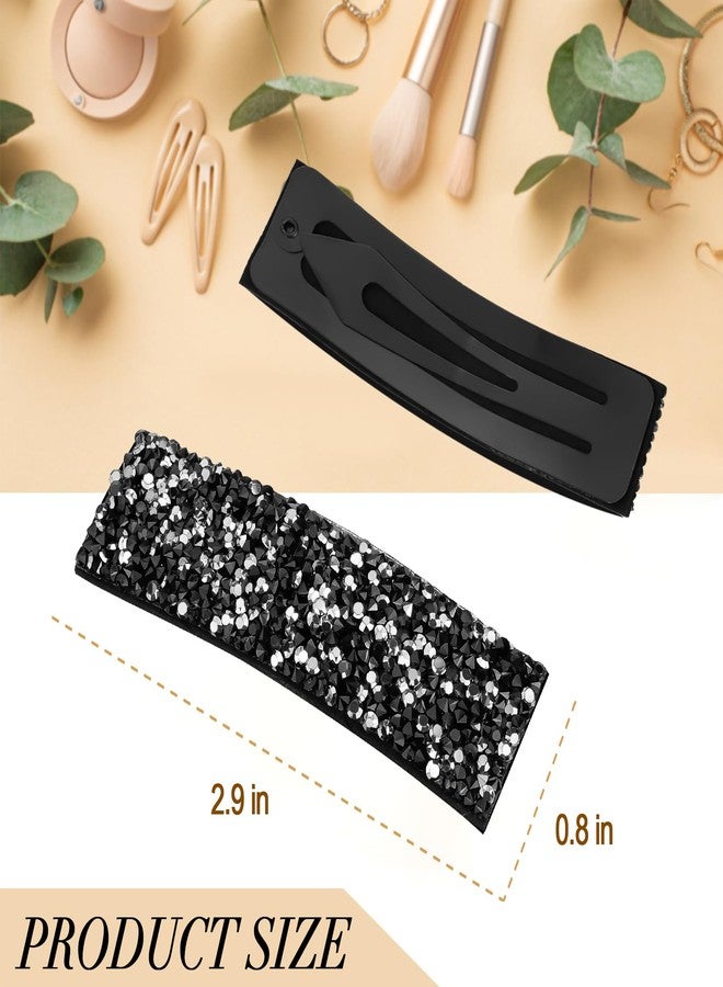 Kanprincess Rhinestone and Crystal Hair Clips 2-Pack, Sparkly Barrettes & Elegant Bling Accessories for Women & Girls(Set15) - Image 2